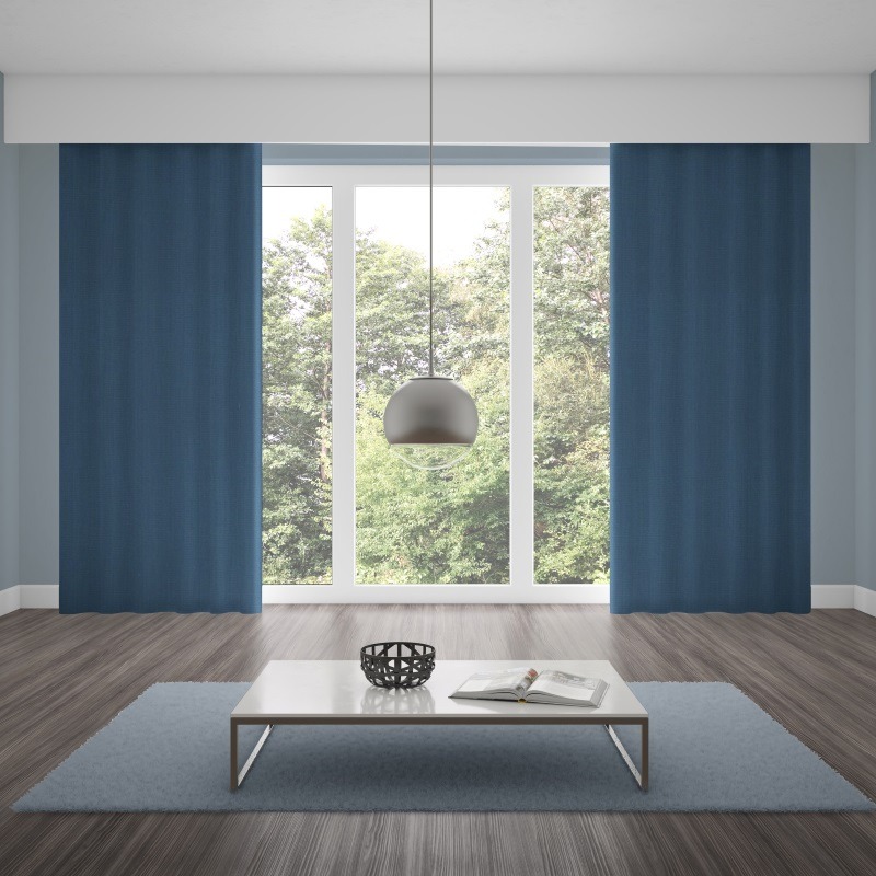 Bonny Navy Plain Fabric Curtains for Sale