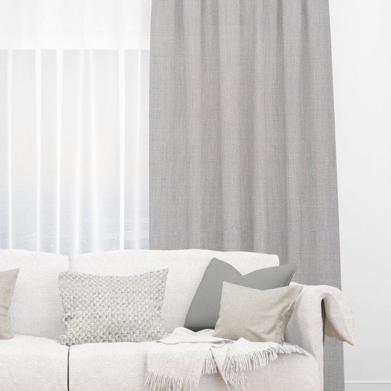 Bonny Cement Plain Fabric Thermal Curtains NZ