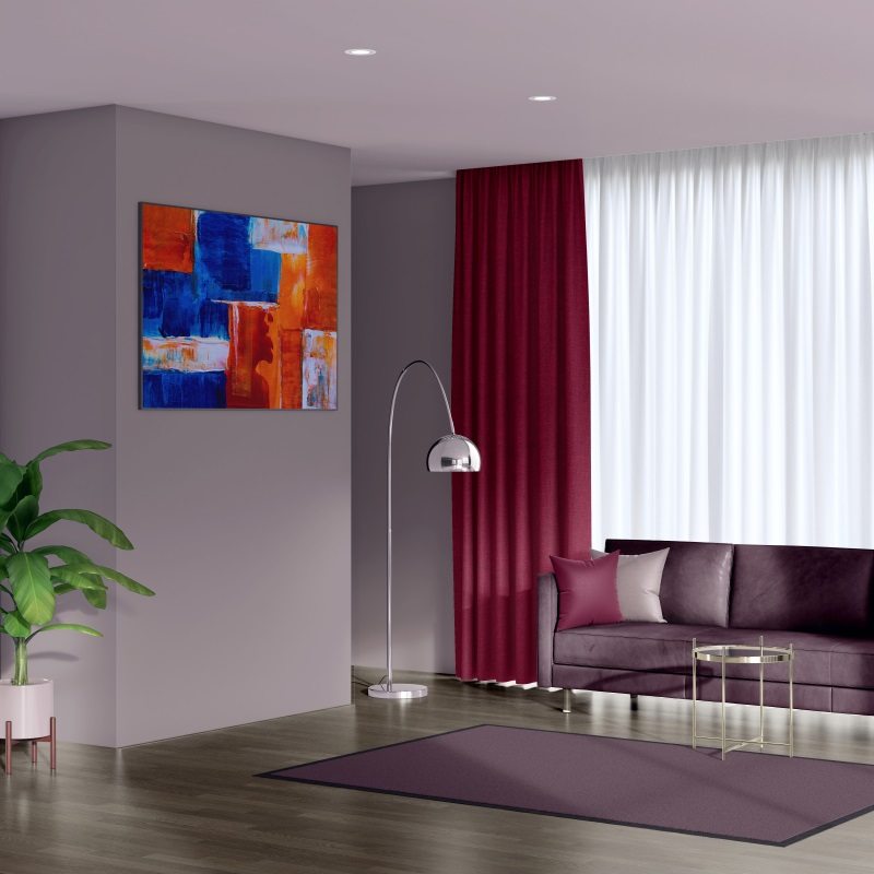 Bonny Merlot Plain Fabric Curtains for Sale