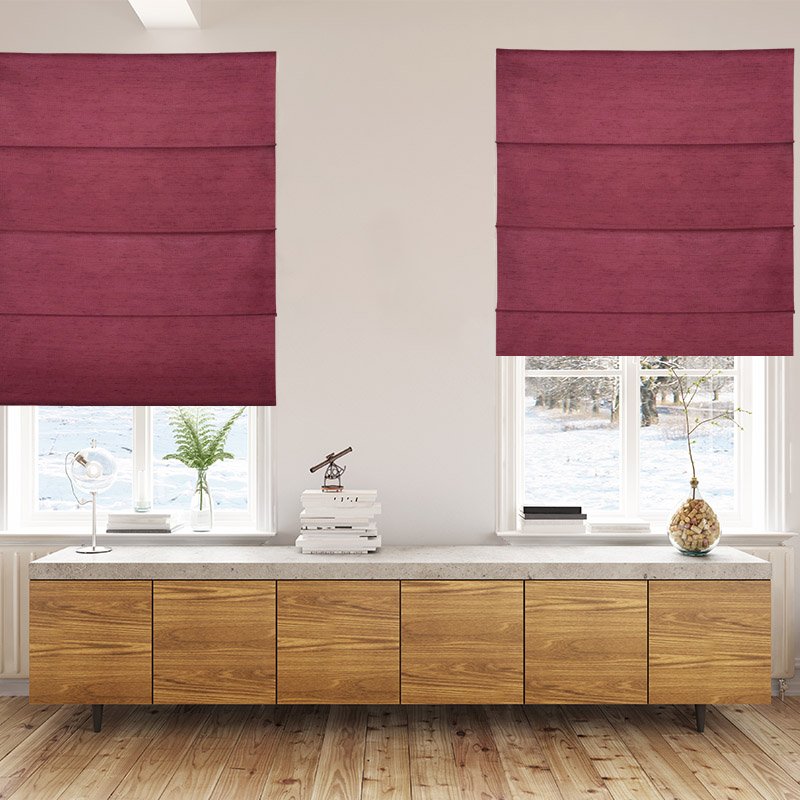 roman blinds luxe burgundy