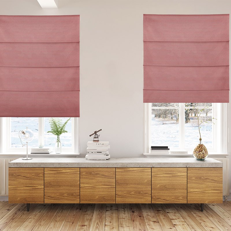 roman blinds luxe coral