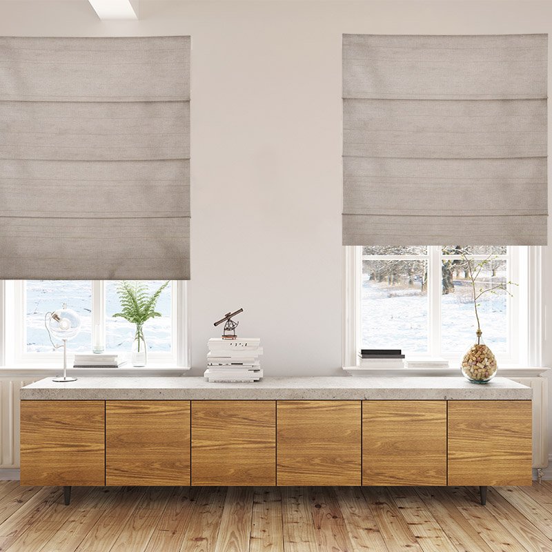 roman blinds luxe mushroom