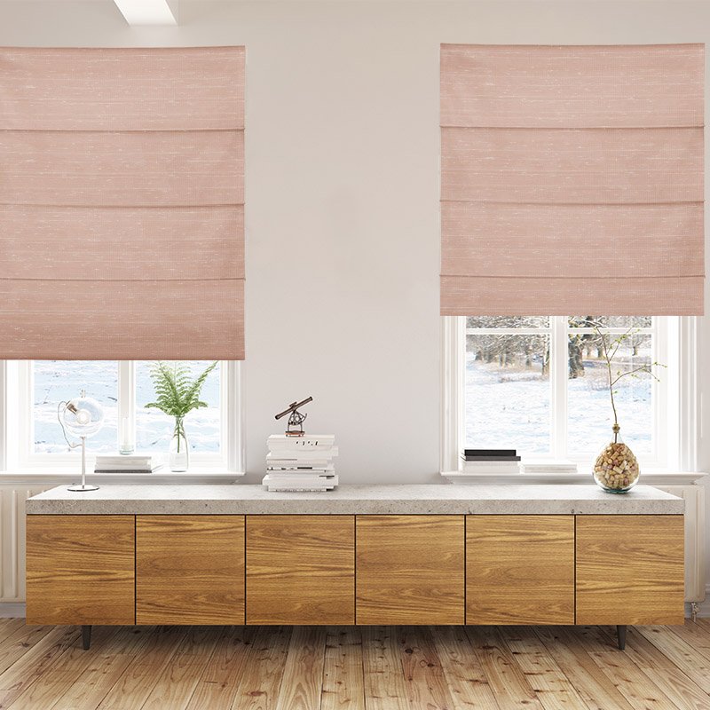 roman blinds luxe peach