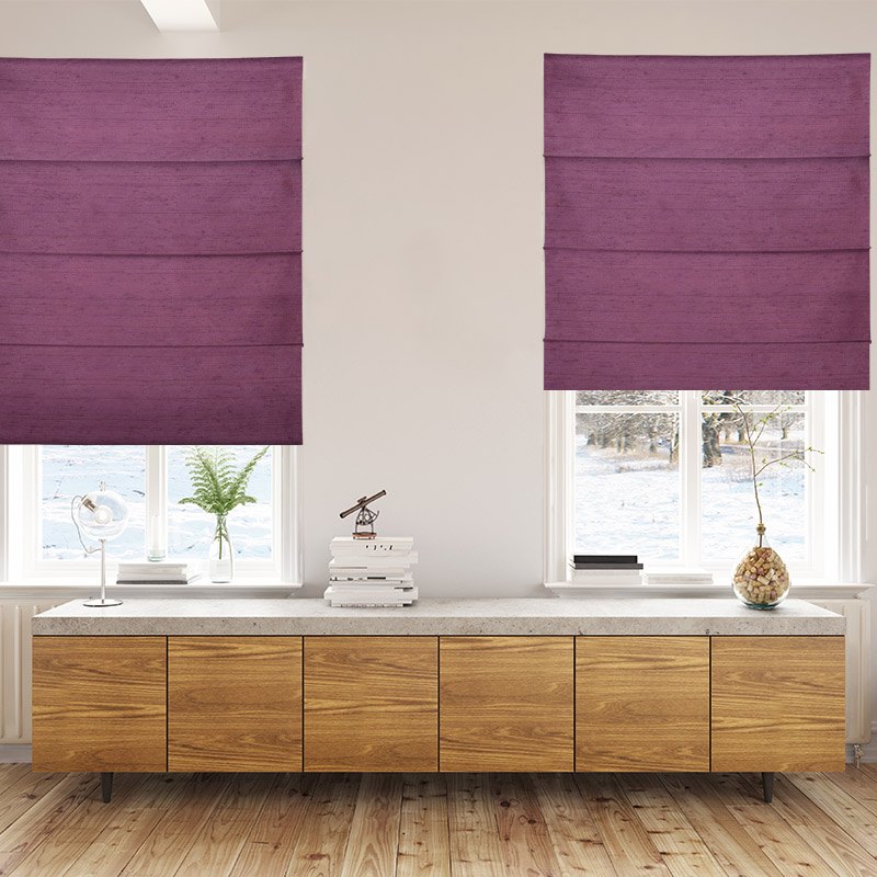 roman blinds luxe plum