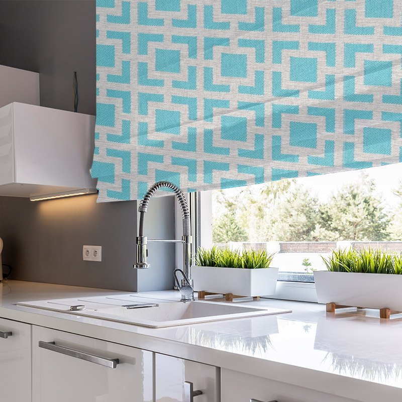 roman blinds mykonos reverse aqua