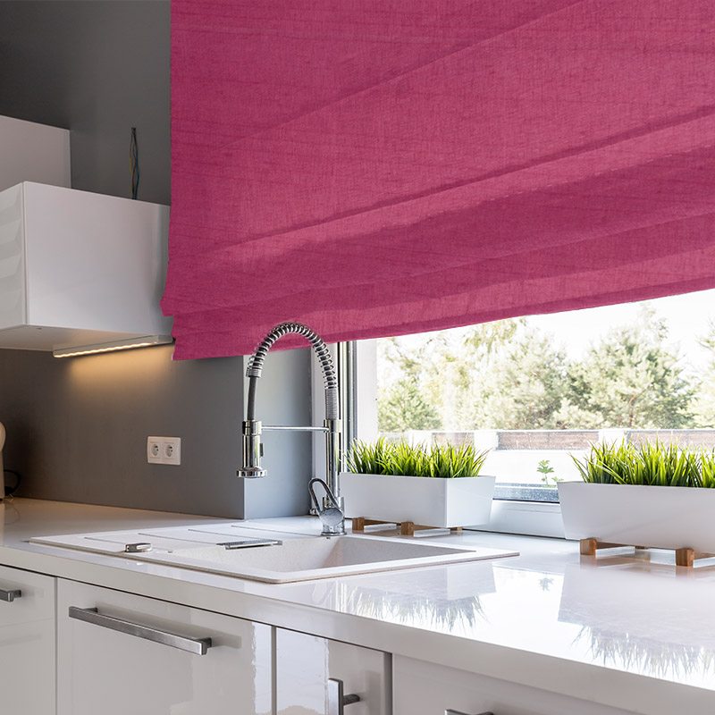 window treatments luxe magenta