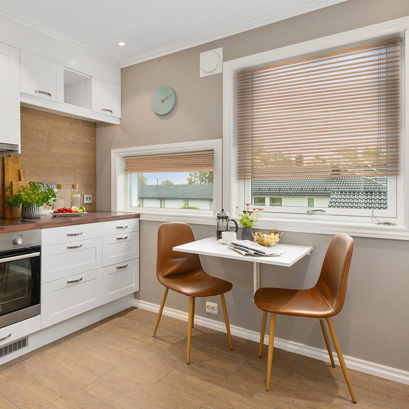 kitchen slat blinds woodefex cedar light