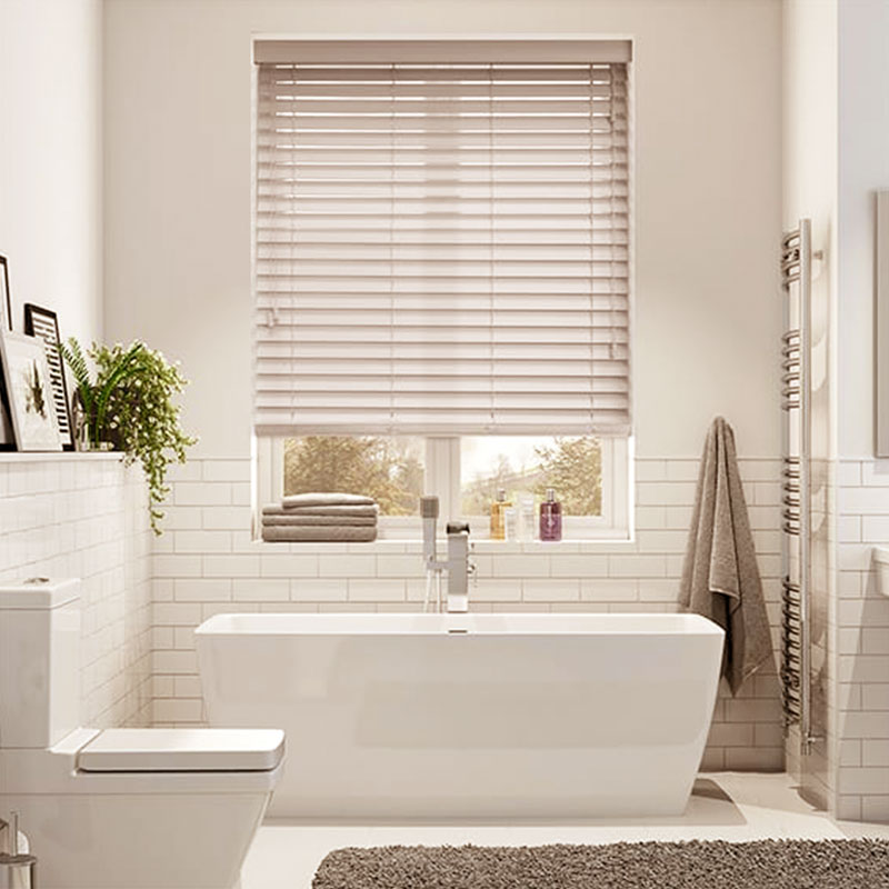 50mm Woodefex Stone Venetian Slat Blind Bathroom 1